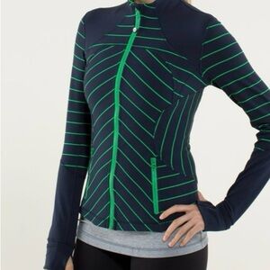 Lululemon Lululemon Forme Jacket *Cuffins Slalom Stripe Inkwell Size 12